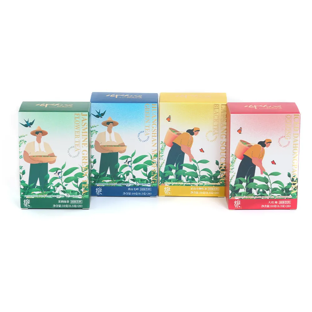 4 New Flavor Convenient Instant Tea Powder Collection 0.5g*80