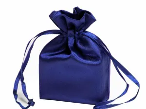 4x6 Navy Elegant Satin Bags - 12 pcs