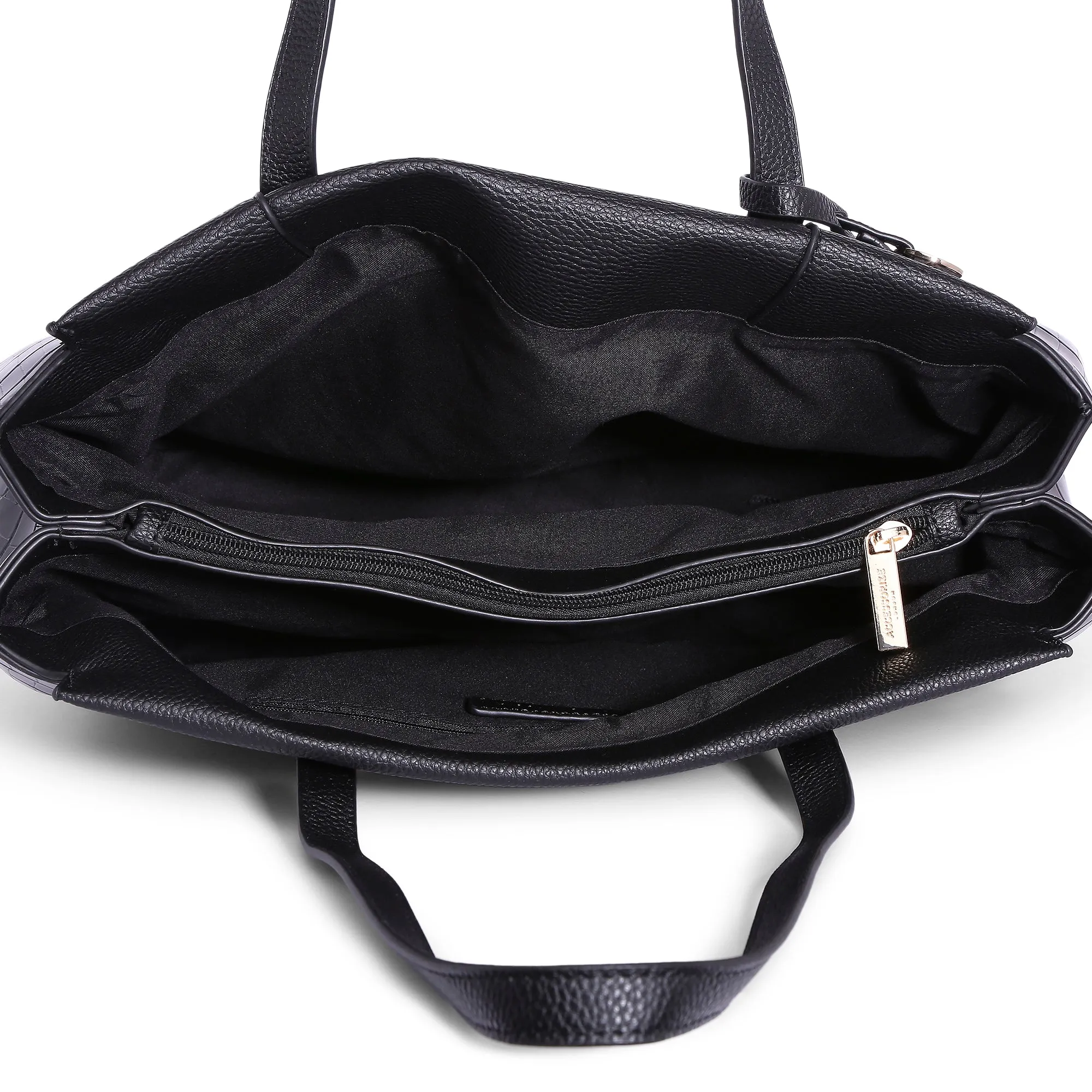 Accessorize London Women's Faux Leather Black Lauren Workbag