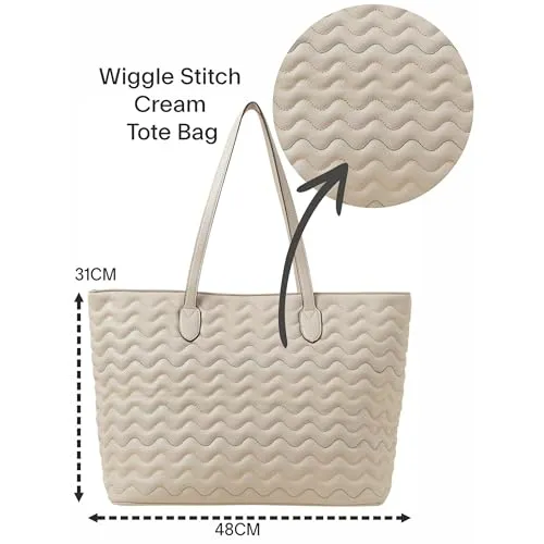 Accessorize London Women's Wiggle Stitch Tote Bag