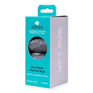 Adios Zero Plastic Poo Bags Grey Rolls