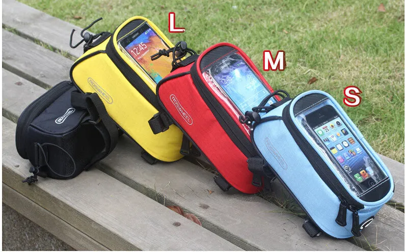 Bike Bicycle Cycle Cycling Frame Tube Panniers Waterproof Touchscreen Phone Case Reflective Bag