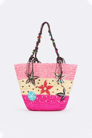 Bohemian Straw Woven Tote Bag