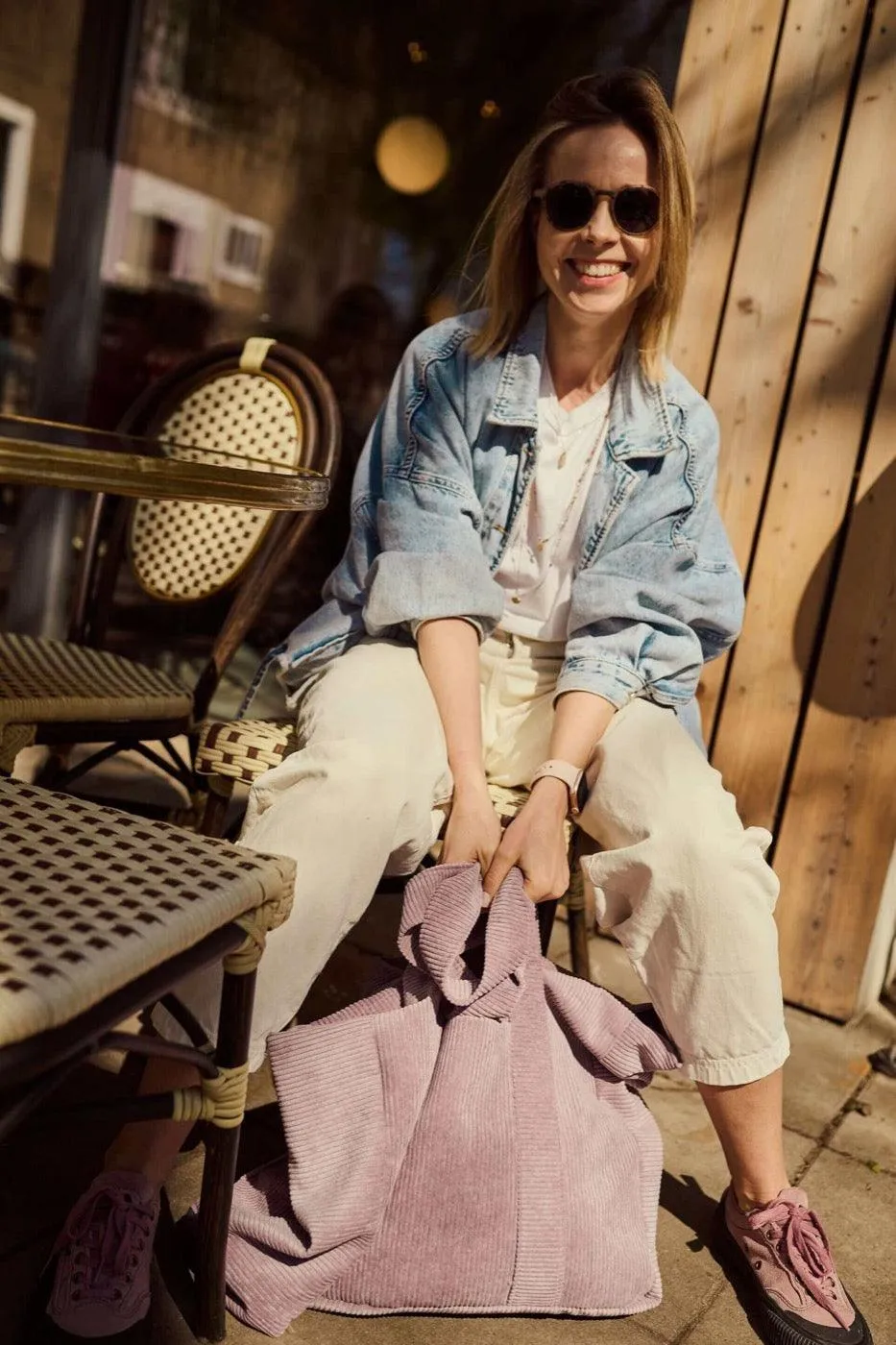 Corduroy Mom Bag Lavender | Tote Bag