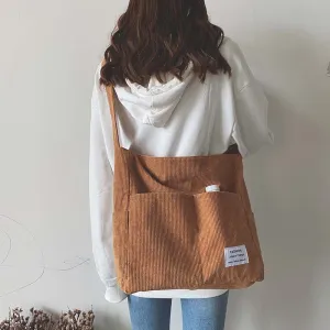 Cozy Corduroy Carryall Messenger Bags