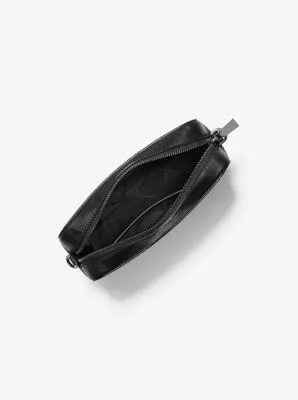 Ginny Medium Newsprint Logo Leather Crossbody Bag