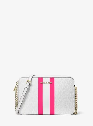 Jet Set Large Logo Stripe Crossbody Bag