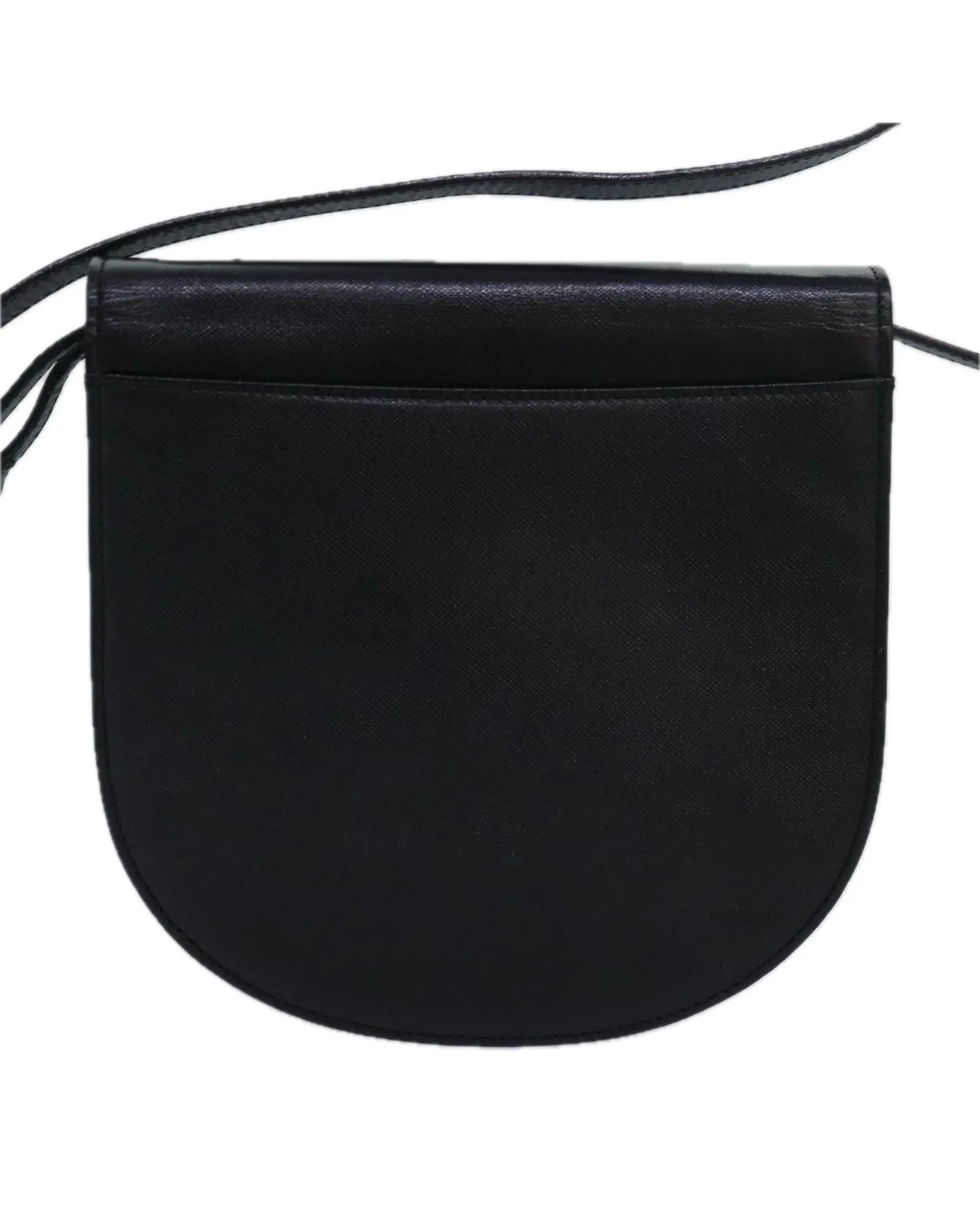 Leather Shoulder Bag with Chain Strap and Flap Closure