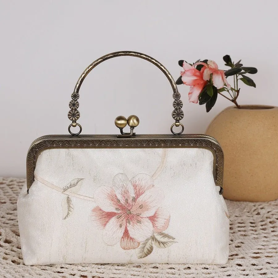 Luxy Moon Elegant Flower Embroidered Wedding Clutch Purse