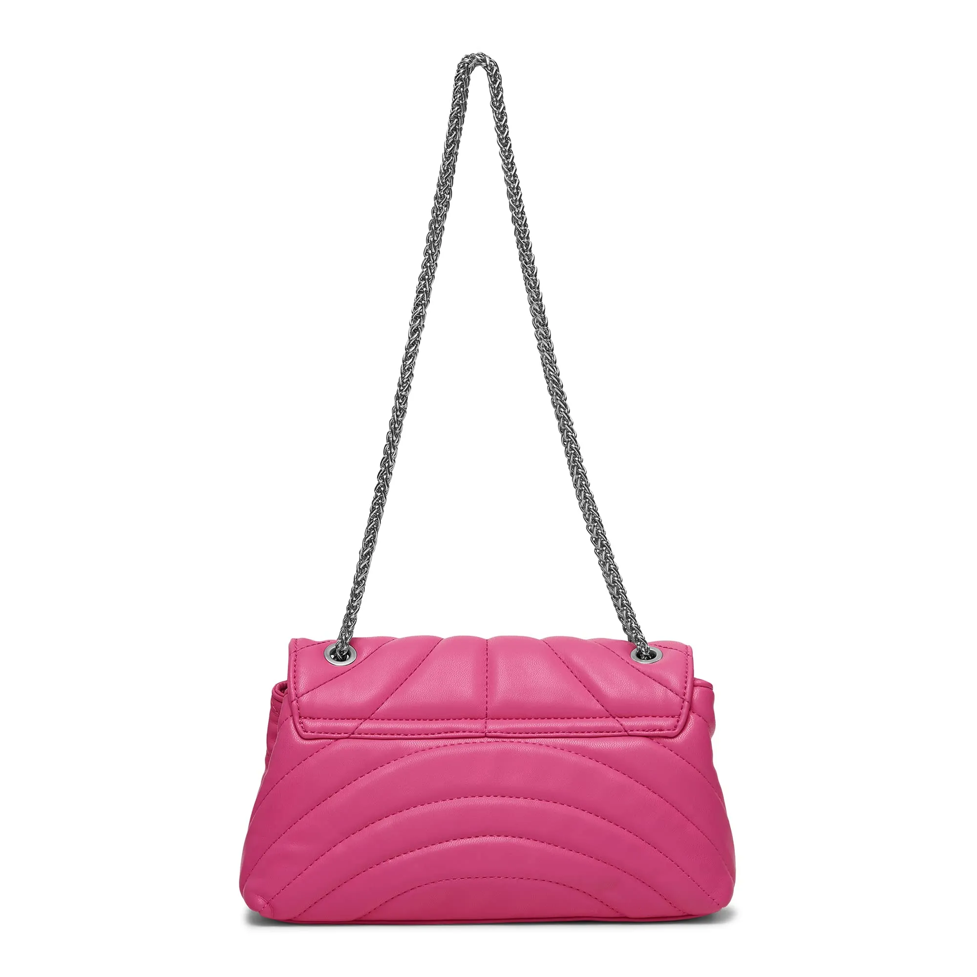 Miraggio Womens Stacy Quilted Shoulder Bag With Convertible Sling Chain Strap, Pink