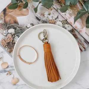 Nelly Tassel Keyring - Tan