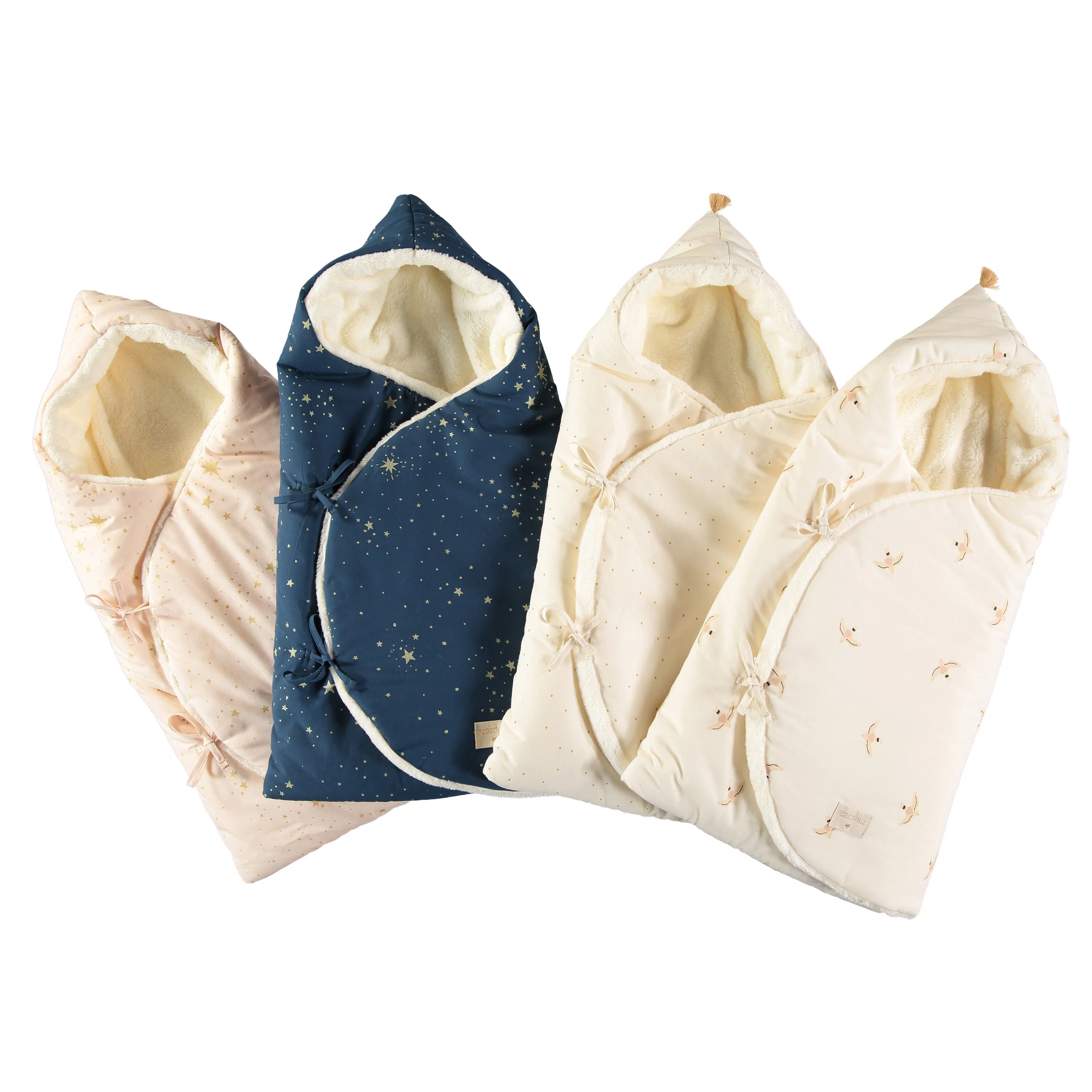 nobodinoz Cozy Natural Winter Baby Nest Bag Honey Sweet Dots Natural