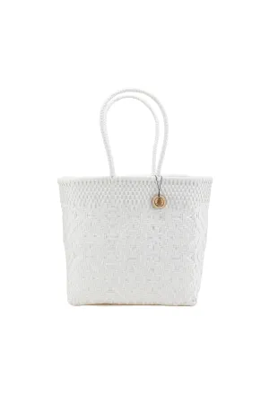 Paulina White Tall Tote