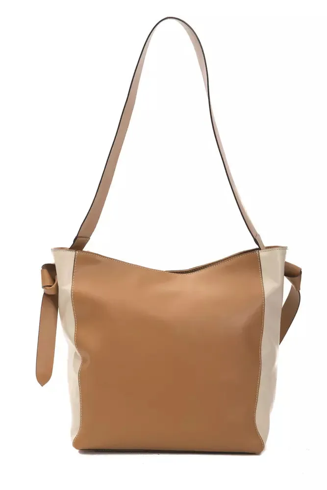 Pompei Donatella Elegant Leather Shoulder Bag in Brown