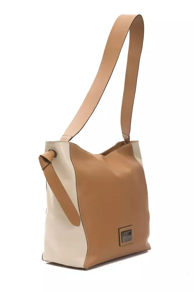 Pompei Donatella Elegant Leather Shoulder Bag in Brown