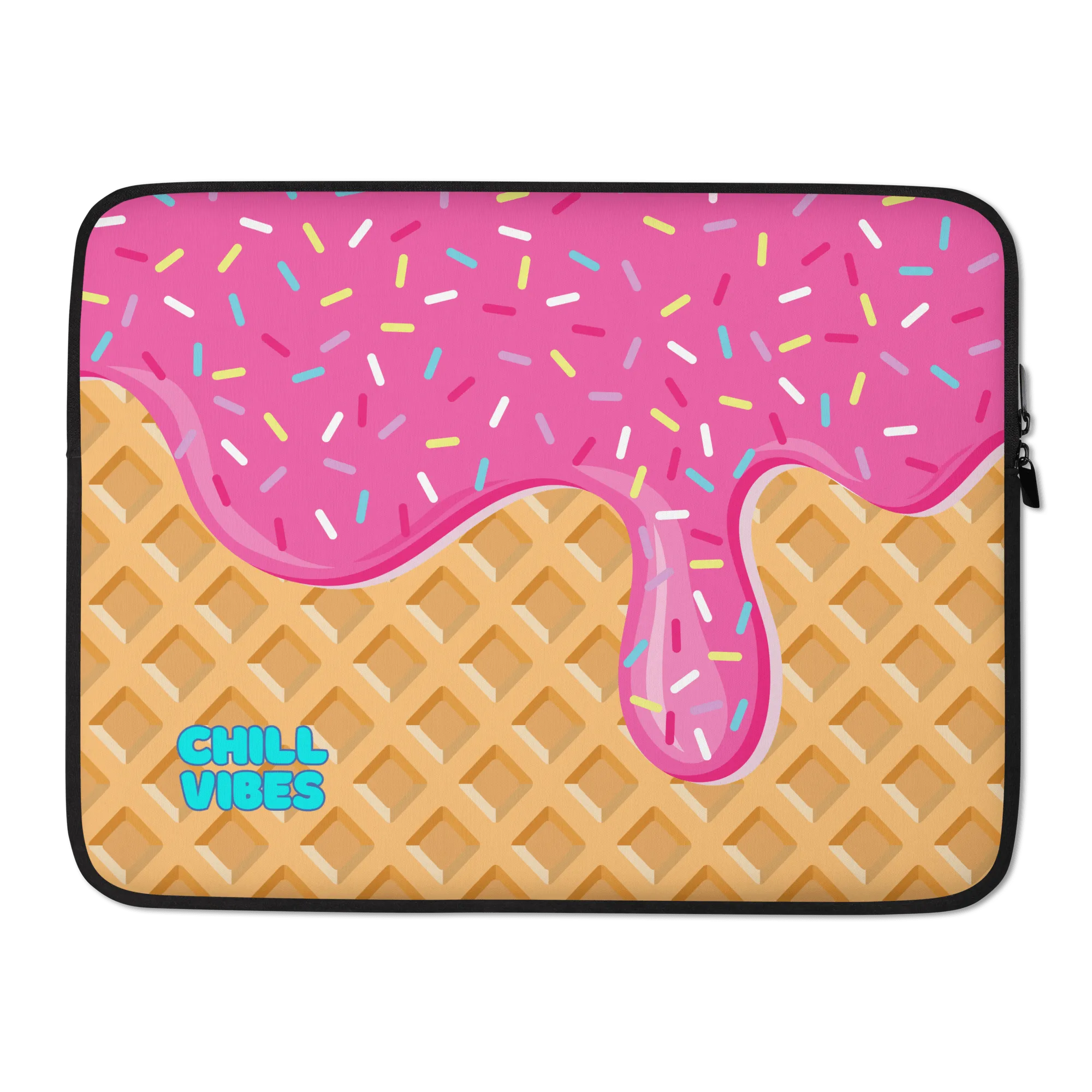 "Chill Vibes" Waffle Cone Laptop Sleeve