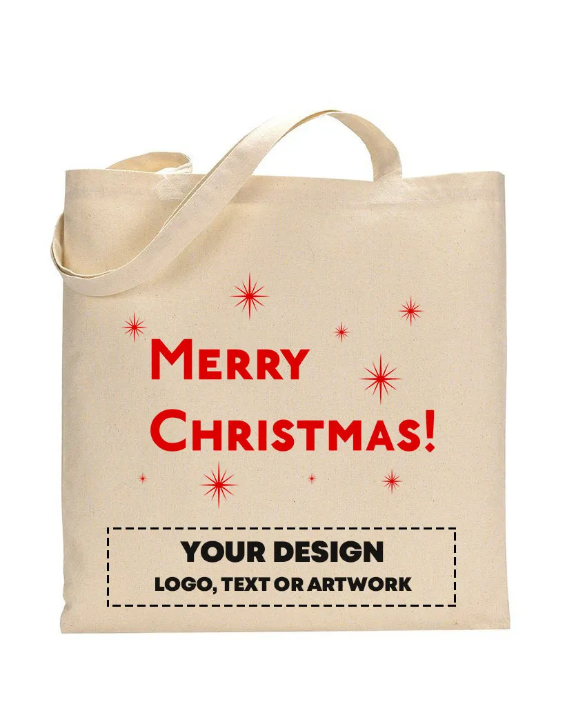 Red Color Stars Merry Christmas Tote Bag - Christmas Bags