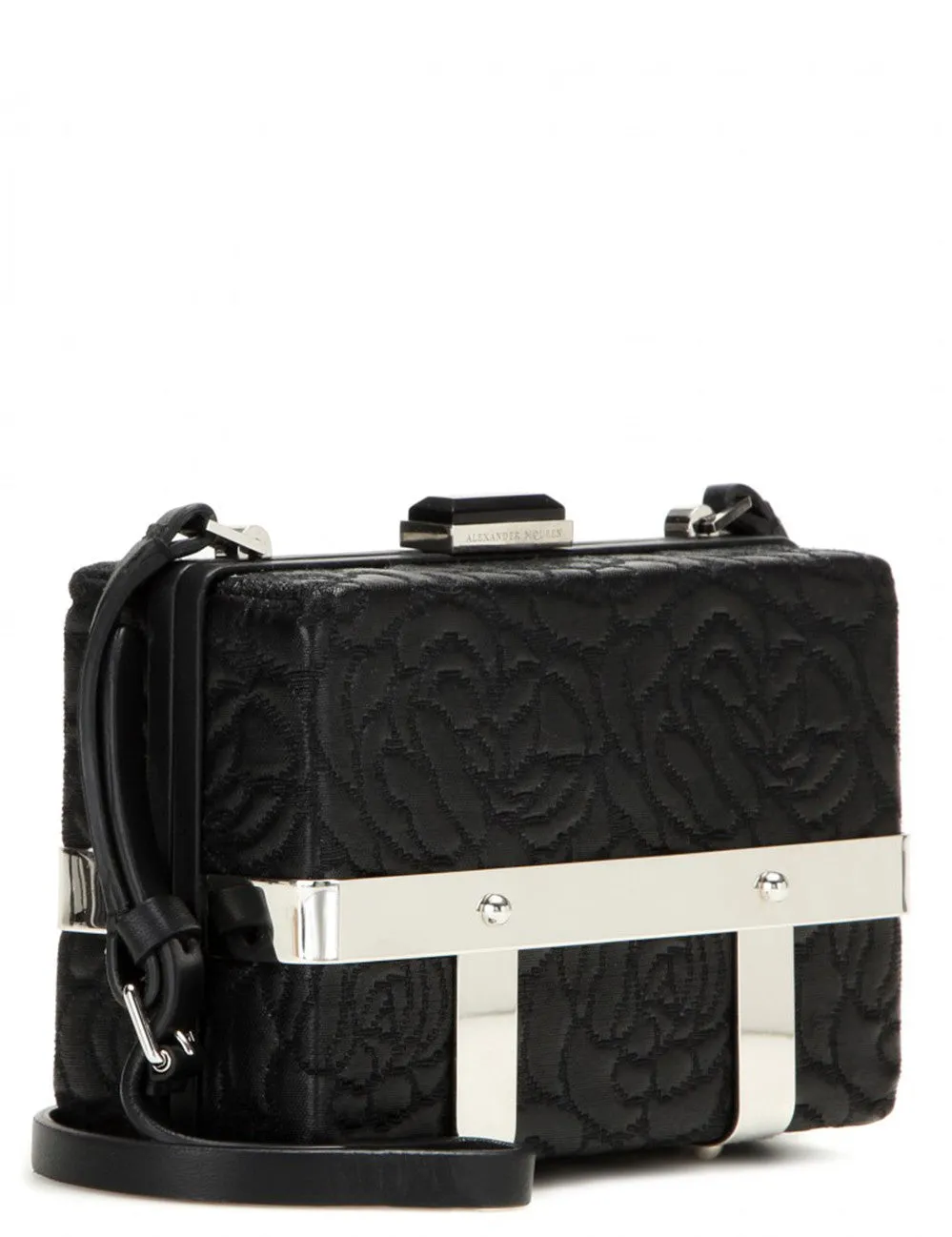 Roses Embossed Cage Bag, Black