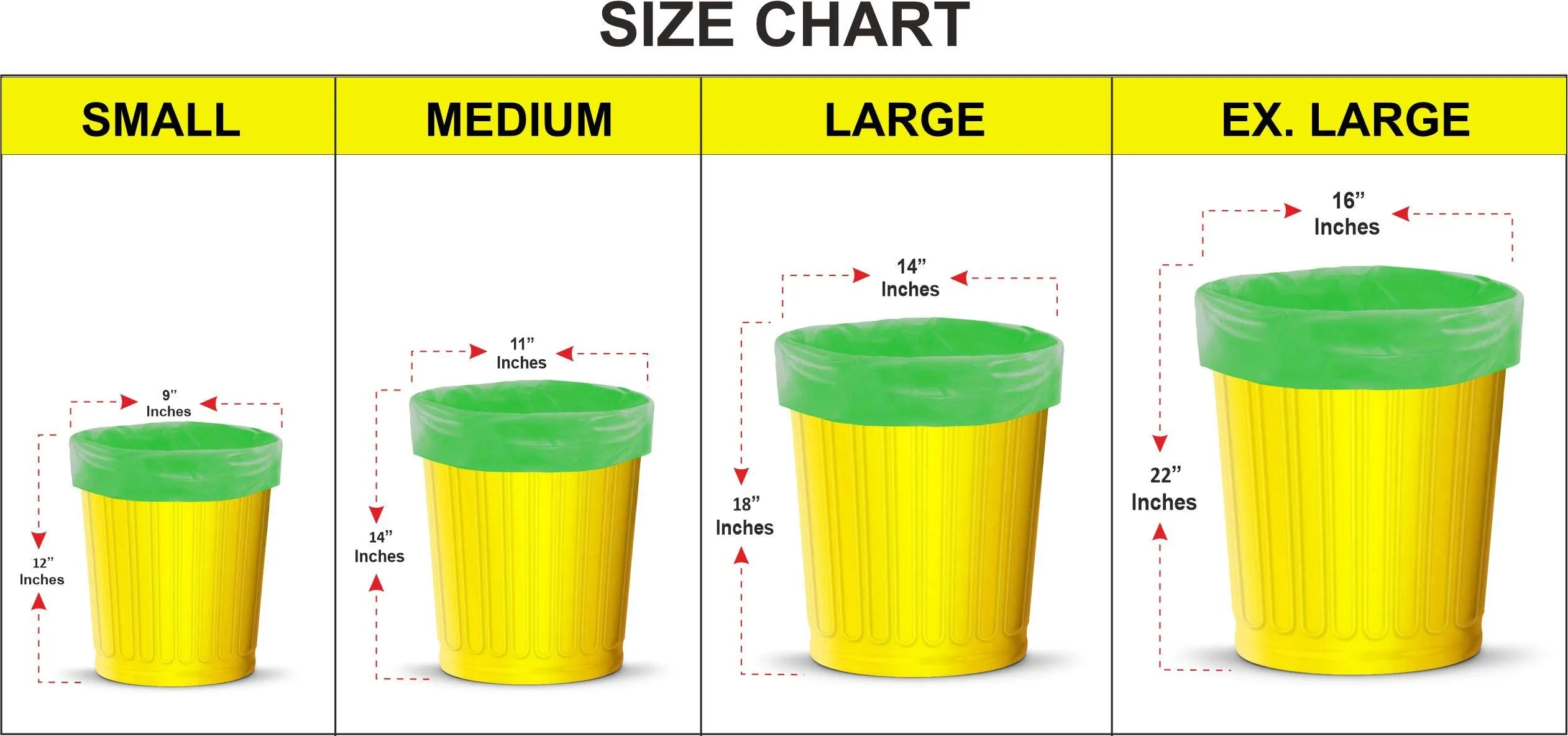 SHALIMAR Premium Garbage Bags Size 19 X 21 Inches (Medium) 120 Bags (4 Rolls) Dustbin Bag/Trash Bag - Green Color