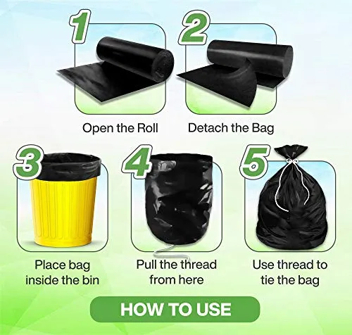 Shalimar Premium Garbage Bags Size 24 X 32 Inches (Large) 90 Bags (6 Rolls) Dustbin Bag/Trash Bag - Black Color