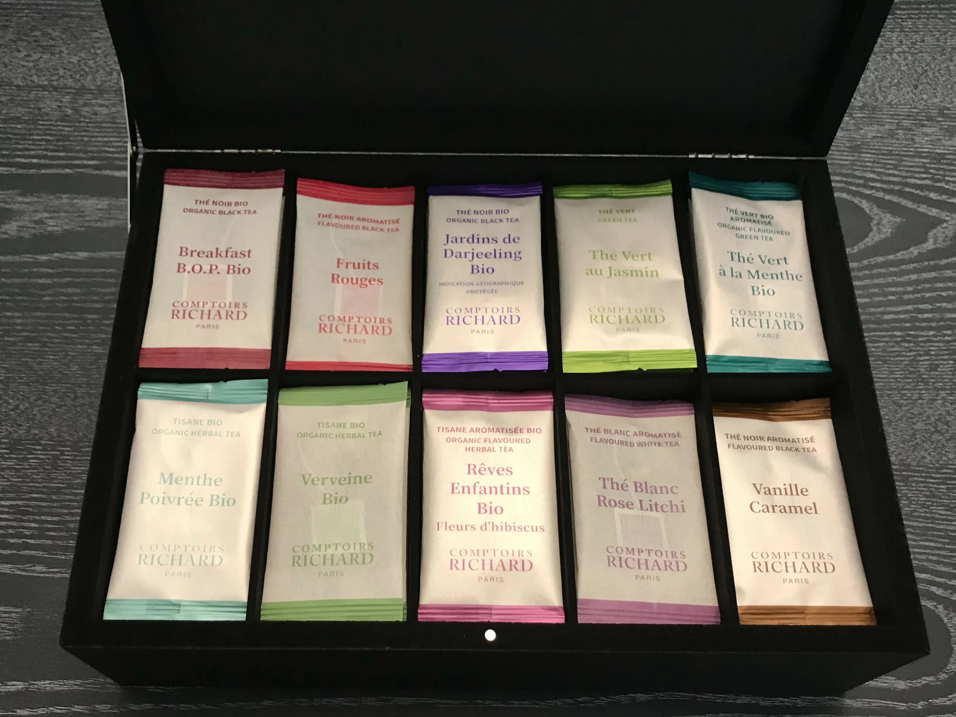 Tea - Paris Tea Box, 100 Tea Sachets with a Wooden Tea Box