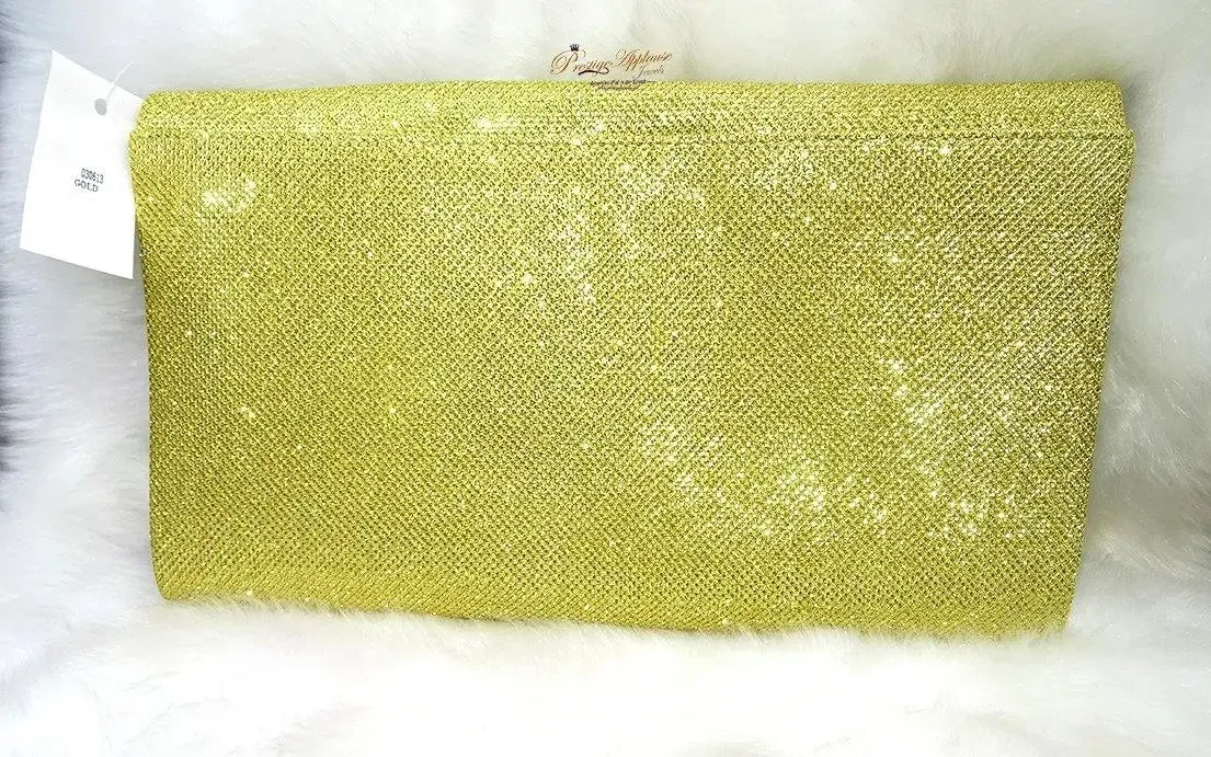 Women Envelope Clutch Bag gold sparkly clutch purse Wedding Evening Handbag