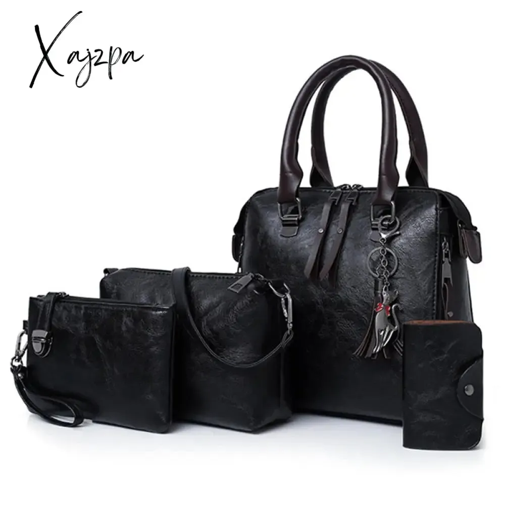 Xajzpa - Chinese Style Floral Printing Women Handbags Shoulder Bags Set Female Practical Composite Bag 6-Piece Set Designer Brand Bolsa