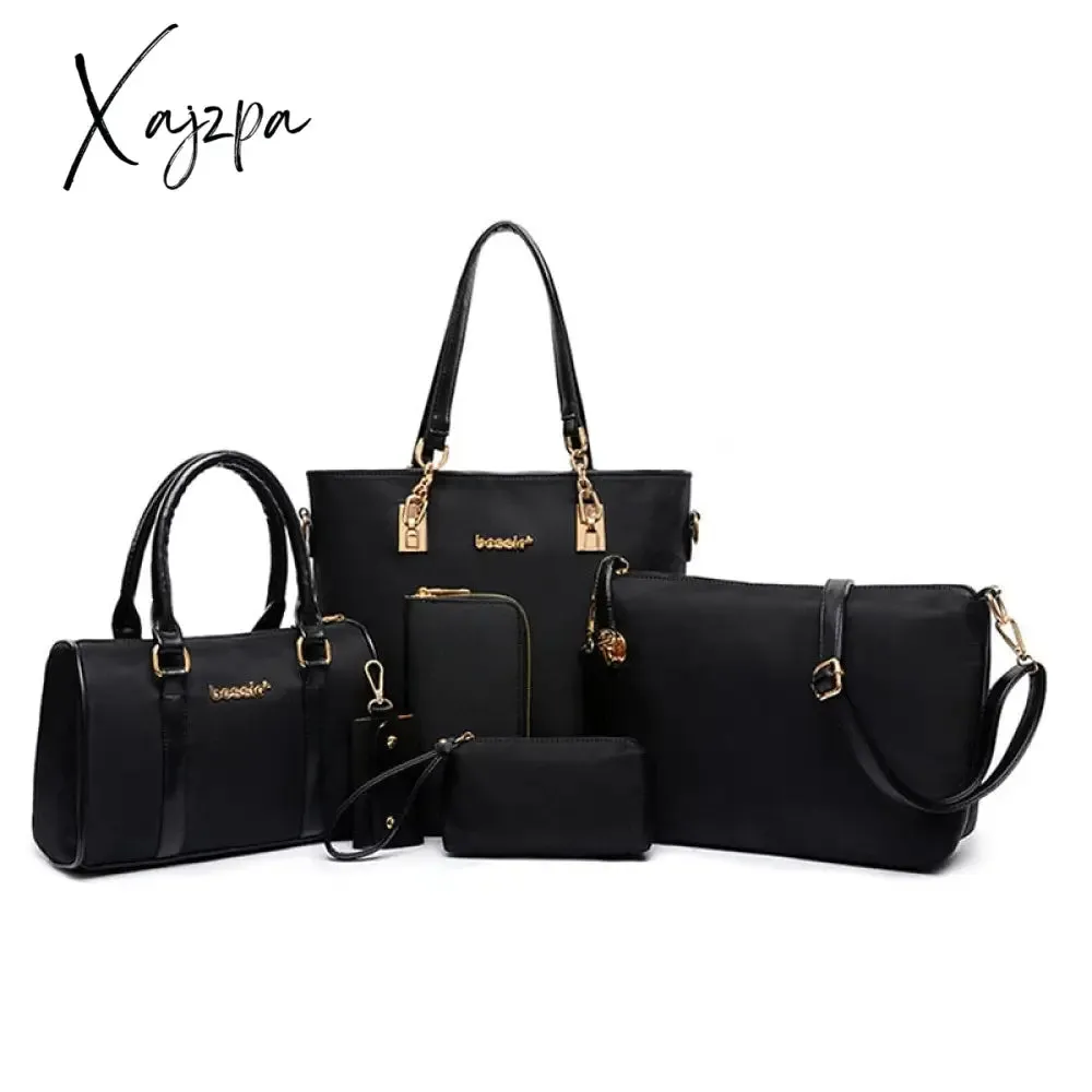 Xajzpa - Chinese Style Floral Printing Women Handbags Shoulder Bags Set Female Practical Composite Bag 6-Piece Set Designer Brand Bolsa