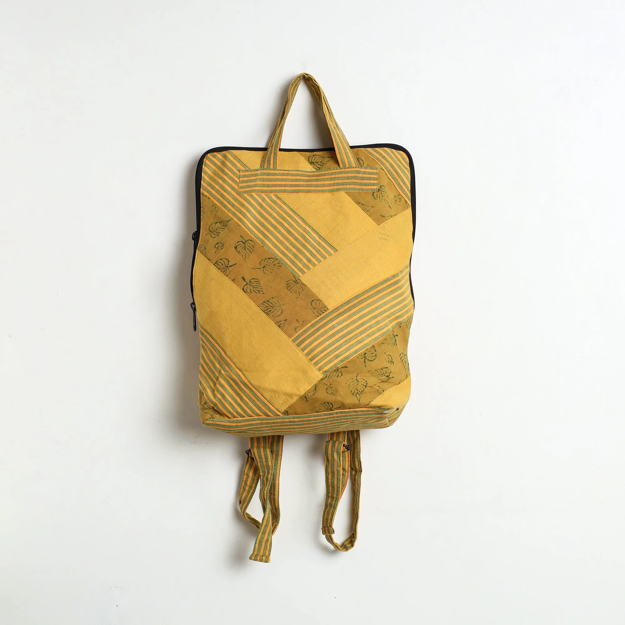 Yellow - Jugaad Patchwork Handmade Pithu Bag 128