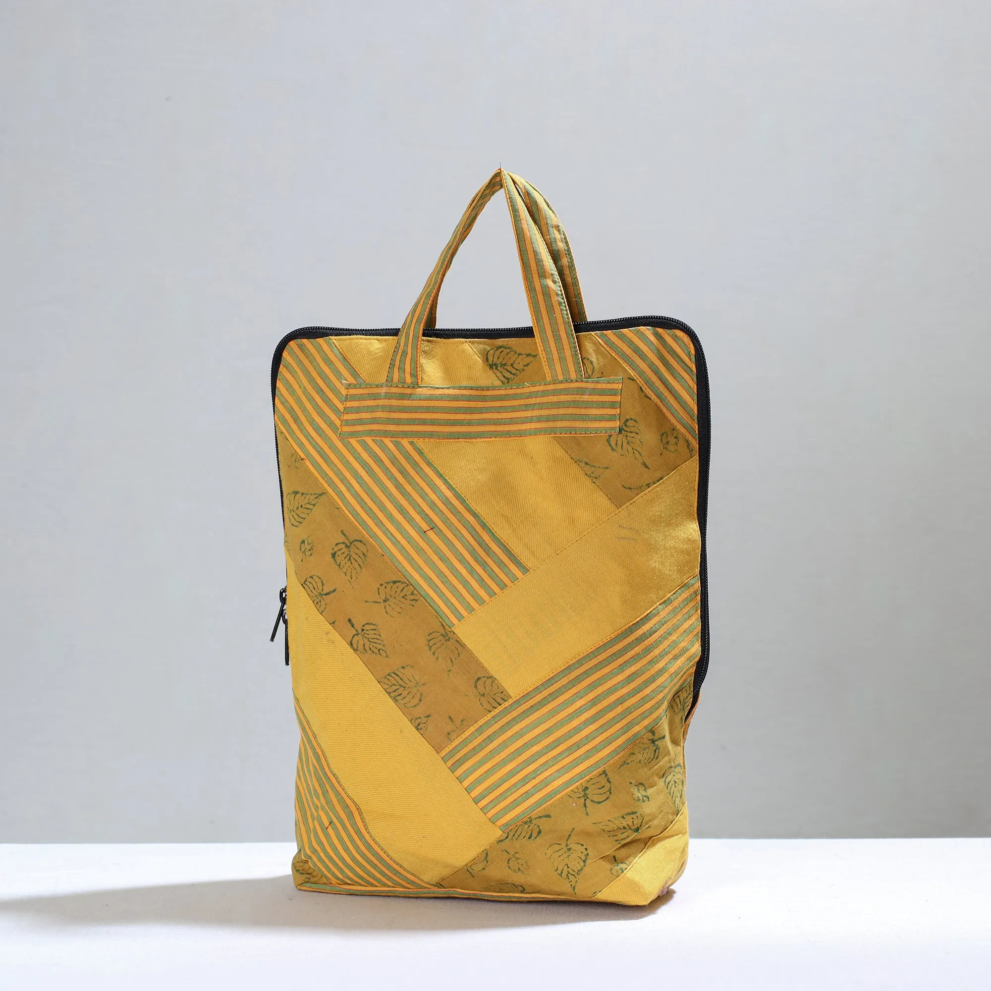 Yellow - Jugaad Patchwork Handmade Pithu Bag 128